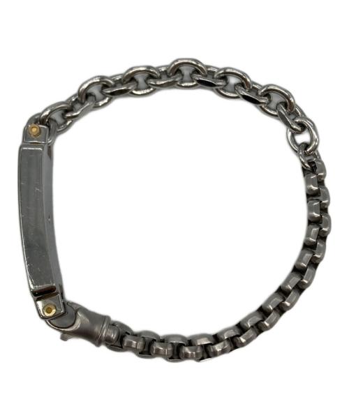 DIESEL（ディーゼル）DIESEL (ディーゼル) ロゴプレートブレスレット シルバーの古着・服飾アイテム