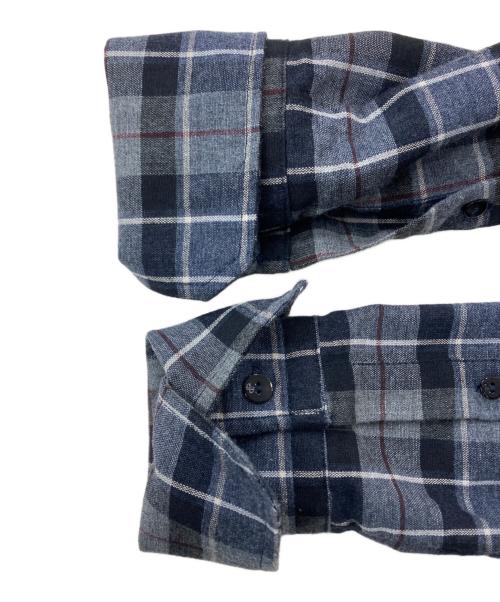 patou（パトゥ）patou (パトゥ) 刺繍入りカラー コットン&ウールブレンド シャツBL01200735029 グレー×ホワイト サイズ:36の古着・服飾アイテム