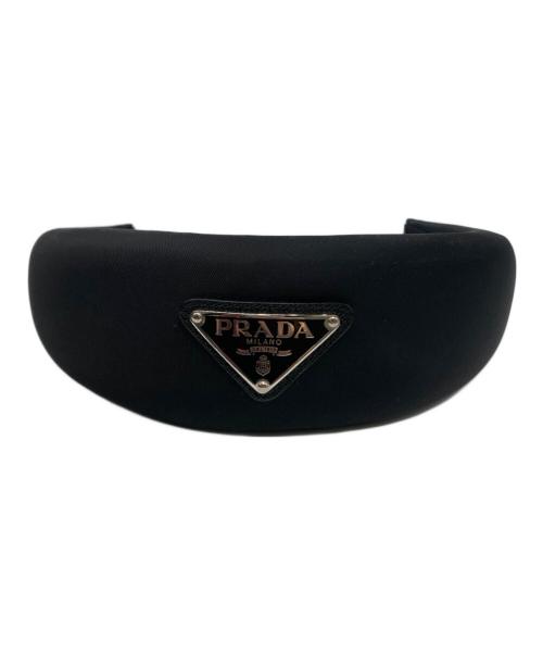 PRADA（プラダ）PRADA (プラダ) 三角ロゴプレート カチューシャ ブラックの古着・服飾アイテム