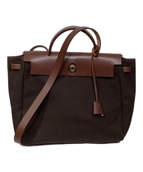 HERMES（エルメス）HERMES (エルメス) エールバッグPM 2WAYショルダーバッグ ブラウン×ベージュの古着・服飾アイテム