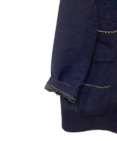 MUSE de Deuxieme Classe（ミューズ ドゥーズィエム クラス）MUSE de Deuxieme Classe (ミューズ ドゥーズィエム クラス) chain tweed ジャケット ネイビー サイズ:Fの古着・服飾アイテム