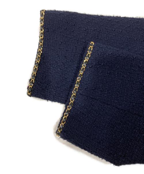 MUSE de Deuxieme Classe（ミューズ ドゥーズィエム クラス）MUSE de Deuxieme Classe (ミューズ ドゥーズィエム クラス) chain tweed ジャケット ネイビー サイズ:Fの古着・服飾アイテム