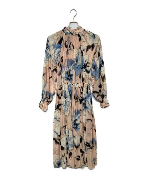 Sov.（ソブ）Sov. (ソブ) シフォンプリーツワンピース ベージュ サイズ:38の古着・服飾アイテム