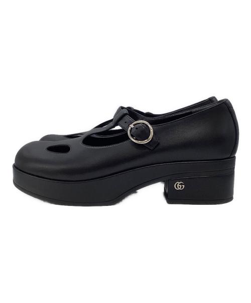 GUCCI（グッチ）GUCCI (グッチ) メリージェーン レザーシューズ ブラック サイズ:35 1/2の古着・服飾アイテム