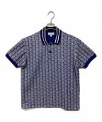LACOSTEラコステ）の古着「モノグラムジャカードポロシャツ」｜ブルー