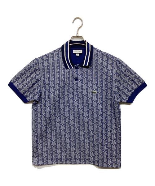 LACOSTE（ラコステ）LACOSTE (ラコステ) モノグラムジャカードポロシャツ ブルー サイズ:US Mの古着・服飾アイテム