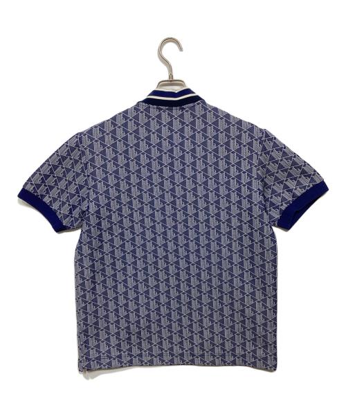 LACOSTE（ラコステ）LACOSTE (ラコステ) モノグラムジャカードポロシャツ ブルー サイズ:US Mの古着・服飾アイテム