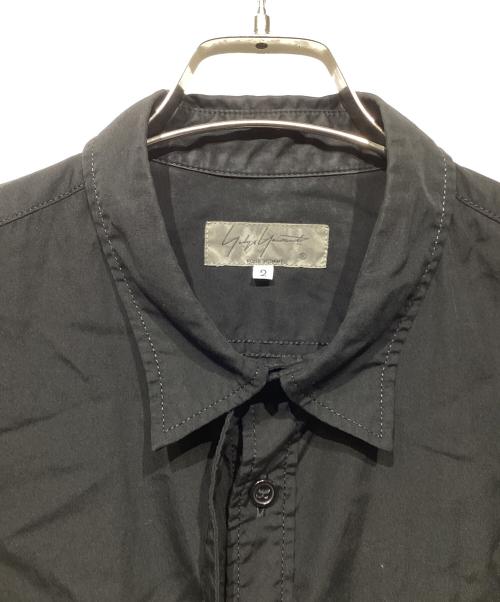 Yohji Yamamoto pour homme（ヨウジヤマモト プールオム）Yohji Yamamoto pour homme (ヨウジヤマモト プールオム) 20AW　台襟ロングカラーシャツ ブラック サイズ:2の古着・服飾アイテム