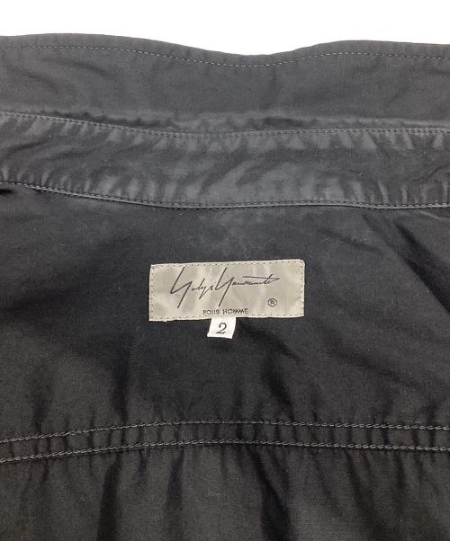 Yohji Yamamoto pour homme（ヨウジヤマモト プールオム）Yohji Yamamoto pour homme (ヨウジヤマモト プールオム) 20AW　台襟ロングカラーシャツ ブラック サイズ:2の古着・服飾アイテム