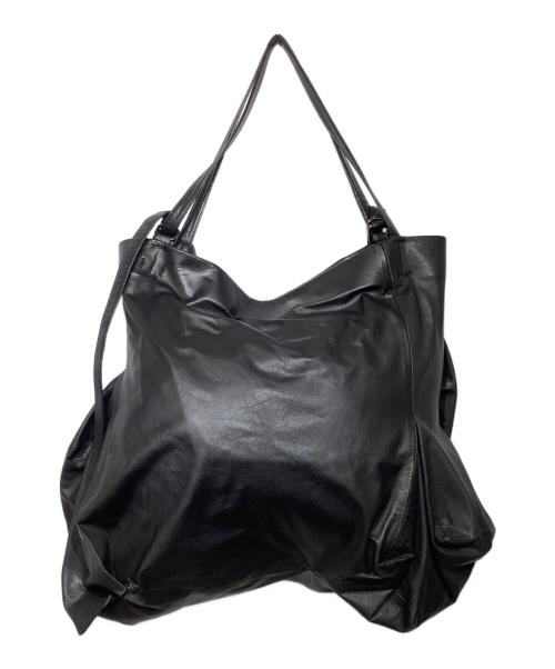 discord Yohji Yamamoto（ディスコード ヨウジヤマモト）discord Yohji Yamamoto (ディスコード ヨウジヤマモト) Unevenness tote(Leather)（アンイーブンネス  トート レザー） ブラックの古着・服飾アイテム