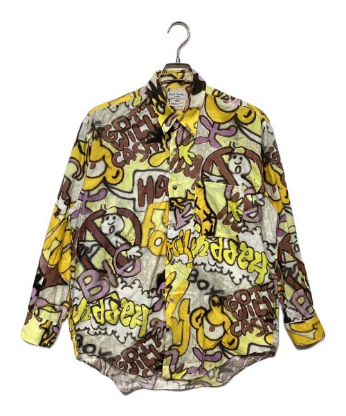 Paul Smith London（ポールスミスロンドン）Paul Smith London (ポールスミスロンドン) 90’ｓ　総柄シャツ イエロー サイズ:Mの古着・服飾アイテム
