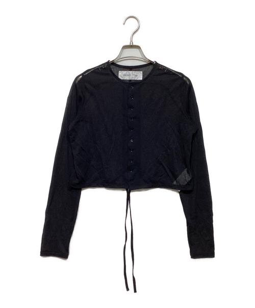 Plage（プラージュ）Plage (プラージュ) JANE SMITH (ジェーンスミス) 別注 SHEER SHORT カーディガン ブラック サイズ:SIZE ONEの古着・服飾アイテム