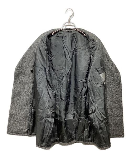 PAPAS（パパス）PAPAS (パパス) アンゴラブレンドPコートD0434FCH010 ホワイト×ブラック サイズ:Lの古着・服飾アイテム