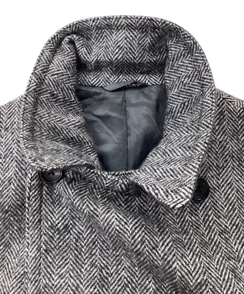 PAPAS（パパス）PAPAS (パパス) アンゴラブレンドPコートD0434FCH010 ホワイト×ブラック サイズ:Lの古着・服飾アイテム