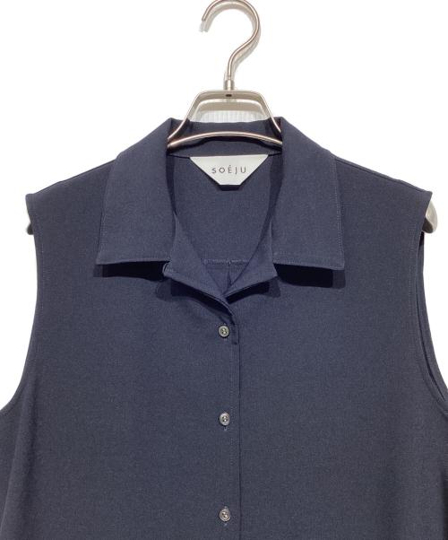 SOEJU（ソージュ）SOEJU (ソージュ) ソフトオックスノースリーブワンピース ネイビー サイズ:Mの古着・服飾アイテム