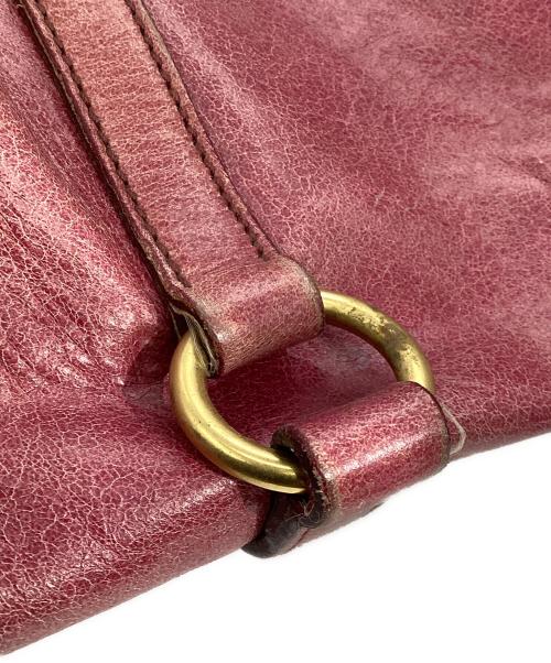 MIU MIU（ミュウミュウ）MIU MIU (ミュウミュウ) vitello lux ヴィッテロルクス　サイドリボン2WAYバッグ ピンクの古着・服飾アイテム