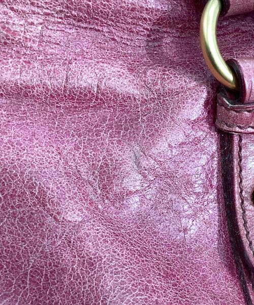 MIU MIU（ミュウミュウ）MIU MIU (ミュウミュウ) vitello lux ヴィッテロルクス　サイドリボン2WAYバッグ ピンクの古着・服飾アイテム