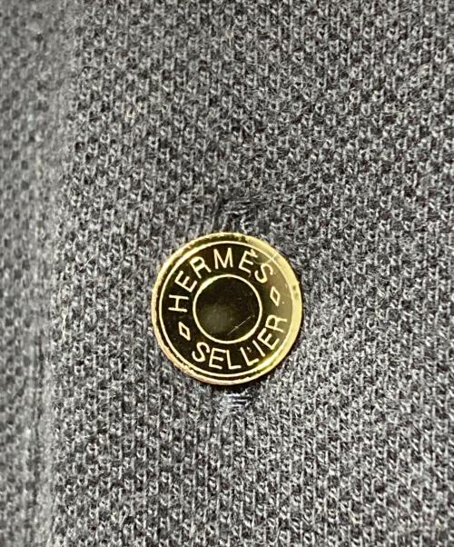 HERMES（エルメス）HERMES (エルメス) セリエボタンポロシャツ ネイビー×オレンジ サイズ:Sの古着・服飾アイテム