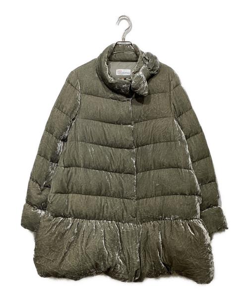 RED VALENTINO（レッドヴァレンティノ）RED VALENTINO (レッドヴァレンティノ) ベロアダウンコート　DRA3595A オリーブ サイズ:46の古着・服飾アイテム