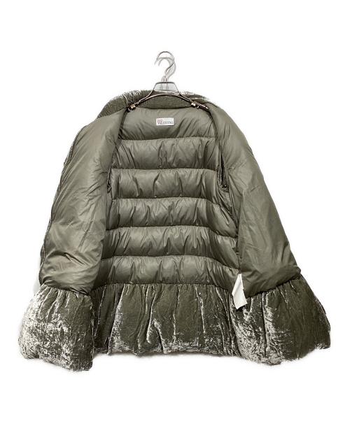 RED VALENTINO（レッドヴァレンティノ）RED VALENTINO (レッドヴァレンティノ) ベロアダウンコート　DRA3595A オリーブ サイズ:46の古着・服飾アイテム