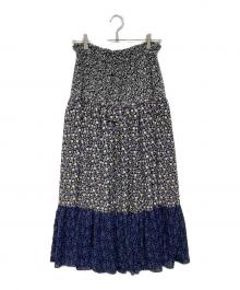 BEARDSLEY（ビアズリー）の古着「花柄ティアードスカート」｜ブラック