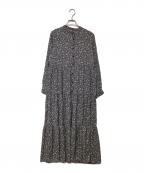 BEARDSLEYビアズリー）の古着「小花柄ティアードワンピース」｜ネイビー