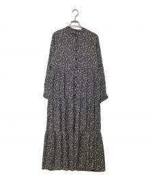 BEARDSLEY（ビアズリー）の古着「小花柄ティアードワンピース」｜ネイビー