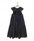 crinkle crinkle crinkle×SALON adam et rope'クリンクル クリンクル クリンクル×サロンアダムエロペ）の古着「別注ノースリーブレースワンピース」｜ブラック