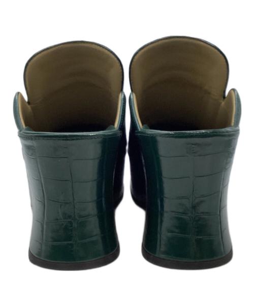 BOTTEGA VENETA（ボッテガベネタ）BOTTEGA VENETA (ボッテガベネタ) クロコ型押しサボサンダル グリーン サイズ:36 1/2の古着・服飾アイテム