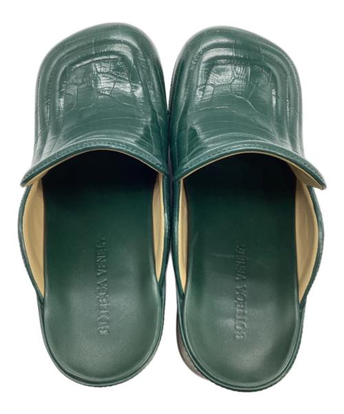 BOTTEGA VENETA（ボッテガベネタ）BOTTEGA VENETA (ボッテガベネタ) クロコ型押しサボサンダル グリーン サイズ:36 1/2の古着・服飾アイテム