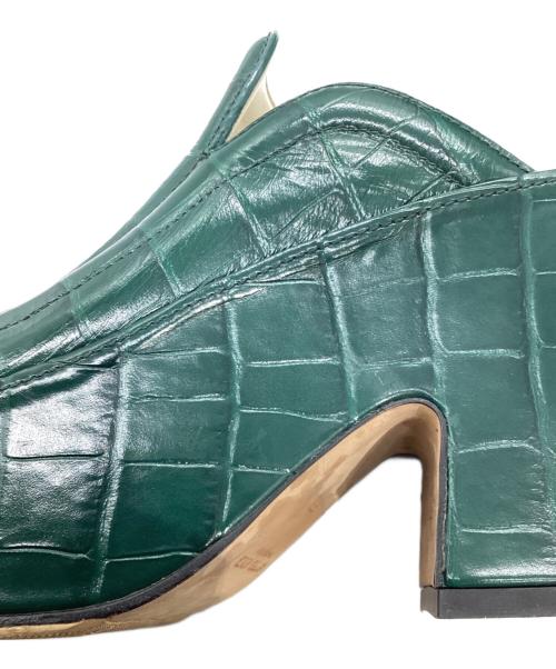BOTTEGA VENETA（ボッテガベネタ）BOTTEGA VENETA (ボッテガベネタ) クロコ型押しサボサンダル グリーン サイズ:36 1/2の古着・服飾アイテム