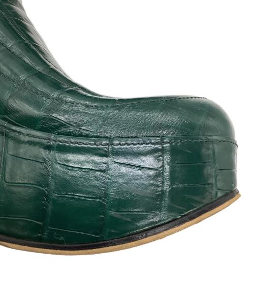 BOTTEGA VENETA（ボッテガベネタ）BOTTEGA VENETA (ボッテガベネタ) クロコ型押しサボサンダル グリーン サイズ:36 1/2の古着・服飾アイテム