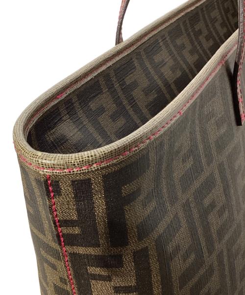 FENDI（フェンディ）FENDI (フェンディ) ズッカ柄PVCトートバッグ　8BH198-GRP ブラウンの古着・服飾アイテム