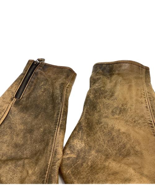 Kakuishi（カクイシ）Kakuishi (カクイシ) カウレザージャケット ブラック×ブラウン サイズ:Lの古着・服飾アイテム