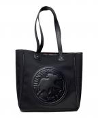 HUNTING WORLDハンティングワールド）の古着「サークルロゴ キャンバストートバッグ」｜ブラック