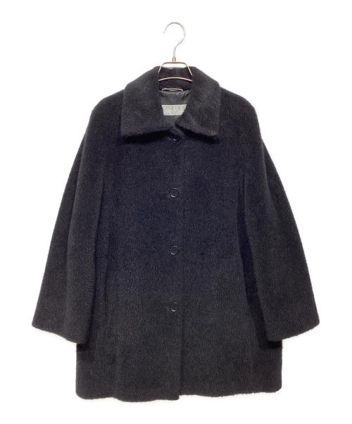 MaxMara（マックスマーラ）MaxMara (マックスマーラ) アルパカ・モヘア シャギースタンドカラーコート ブラック サイズ:36の古着・服飾アイテム