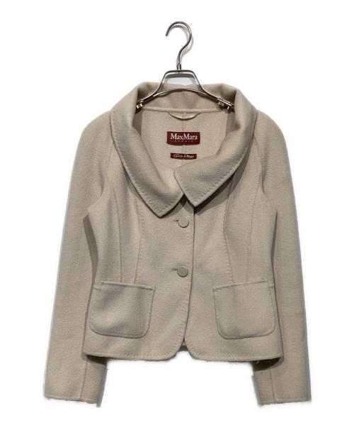 Max Mara Studio（マックスマーラ ストゥディオ）Max Mara Studio (マックスマーラ ストゥディオ) アンゴラカシミヤ混 ショートコート　60461109 ベージュ サイズ:40の古着・服飾アイテム