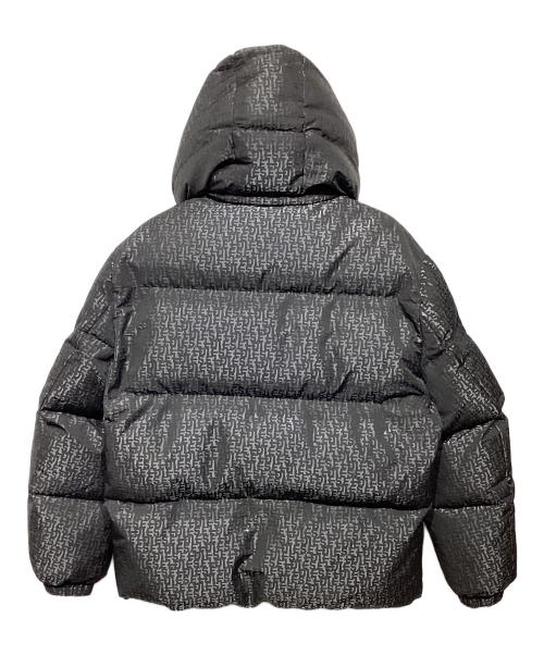 DIESEL（ディーゼル）DIESEL (ディーゼル) モノグラム柄 パフジャケット ブラック×グレー サイズ:48の古着・服飾アイテム
