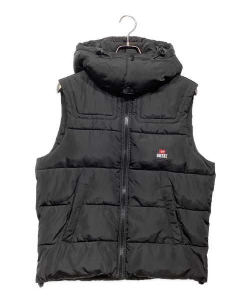 DIESEL（ディーゼル）DIESEL (ディーゼル) スモールロゴ 中綿ベスト ブラック サイズ:Sの古着・服飾アイテム