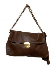 PRADA（プラダ）の古着「チェーンハンドバッグ」｜ブラウン