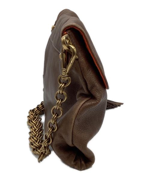 PRADA（プラダ）PRADA (プラダ) チェーンハンドバッグ ブラウンの古着・服飾アイテム