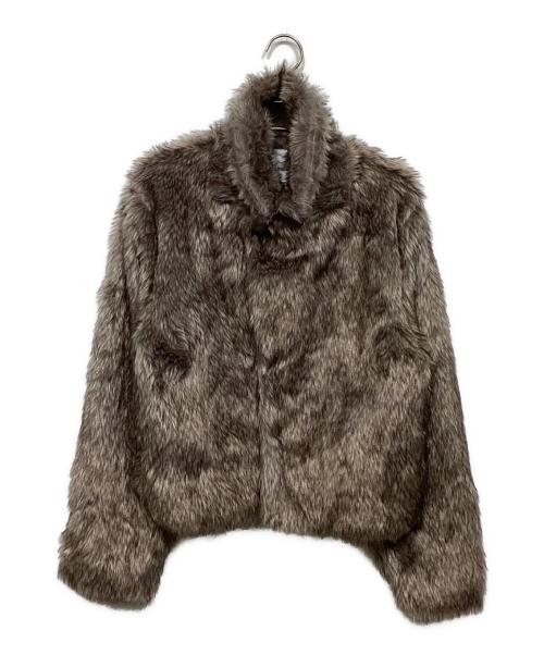 ACLENT（アクレント）ACLENT (アクレント) Stand collar volume fur coat 12421-577132 ブラウン サイズ:Sの古着・服飾アイテム