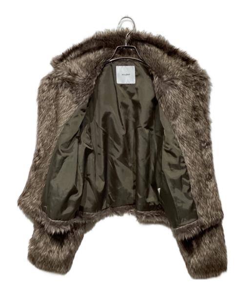 ACLENT（アクレント）ACLENT (アクレント) Stand collar volume fur coat 12421-577132 ブラウン サイズ:Sの古着・服飾アイテム