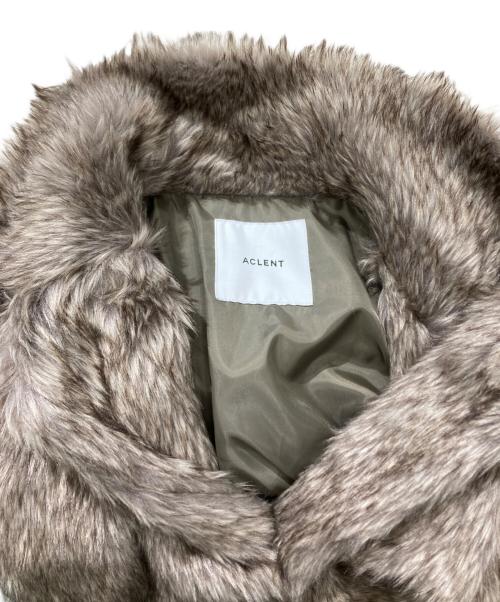 ACLENT（アクレント）ACLENT (アクレント) Stand collar volume fur coat 12421-577132 ブラウン サイズ:Sの古着・服飾アイテム