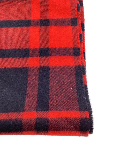 JOHNSTONS OF ELGIN（ジョンストンズオブエルガン）JOHNSTONS OF ELGIN (ジョンストンズオブエルガン) チェック大判ストール レッド×ネイビーの古着・服飾アイテム