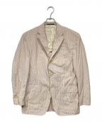 POLO RALPH LAURENポロ・ラルフローレン）の古着「シアサッカーテーラードジャケット」｜ブラウン×ホワイト