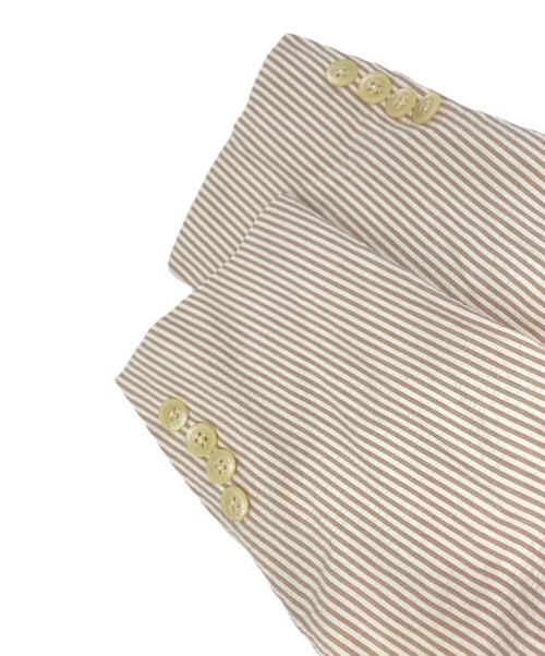 POLO RALPH LAUREN（ポロ・ラルフローレン）POLO RALPH LAUREN (ポロ・ラルフローレン) シアサッカーテーラードジャケット ブラウン×ホワイト サイズ:39Sの古着・服飾アイテム