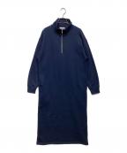 EVERYDAY I LIKE.エヴリデイ アイ ライク）の古着「ハーフジップスウェットドレス」｜ネイビー