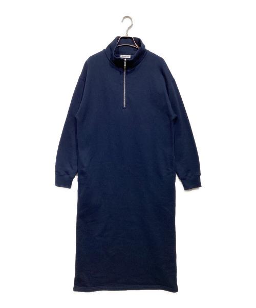 EVERYDAY I LIKE.（エヴリデイ アイ ライク）EVERYDAY I LIKE. (エヴリデイ アイ ライク) ハーフジップスウェットドレス ネイビー サイズ:36の古着・服飾アイテム