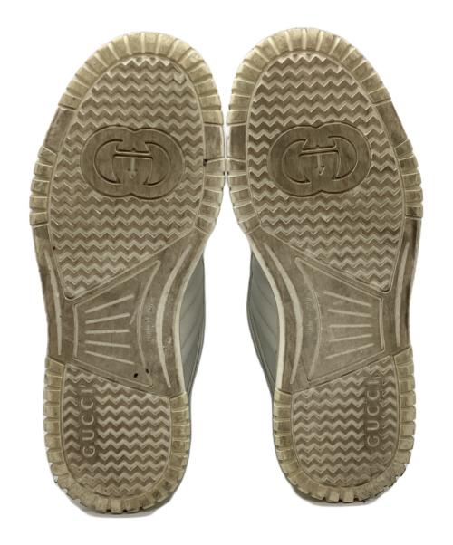 GUCCI（グッチ）GUCCI (グッチ) Re-Web リウェブ レザースニーカー　785728 ホワイト サイズ:US7の古着・服飾アイテム